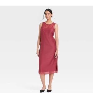 a new day Sleeveless Midi Shift Dress in Wine